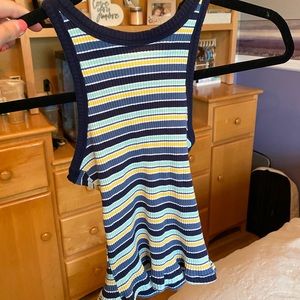 Multicolored striped tank top